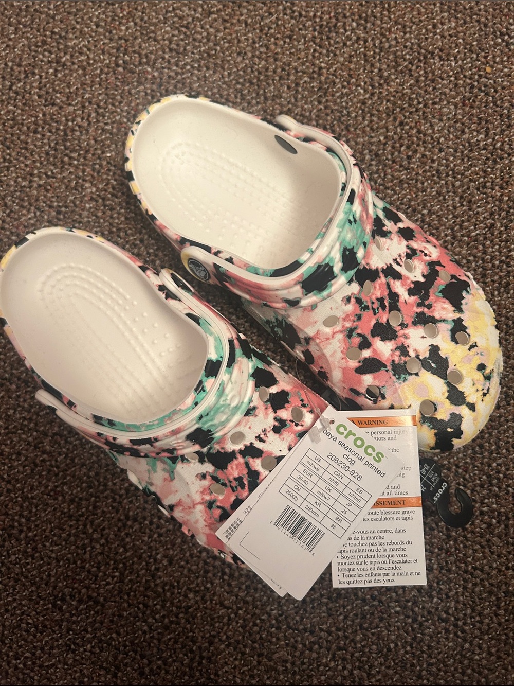 CROCS Multi-Color Floral Splash Classic Clog Mules